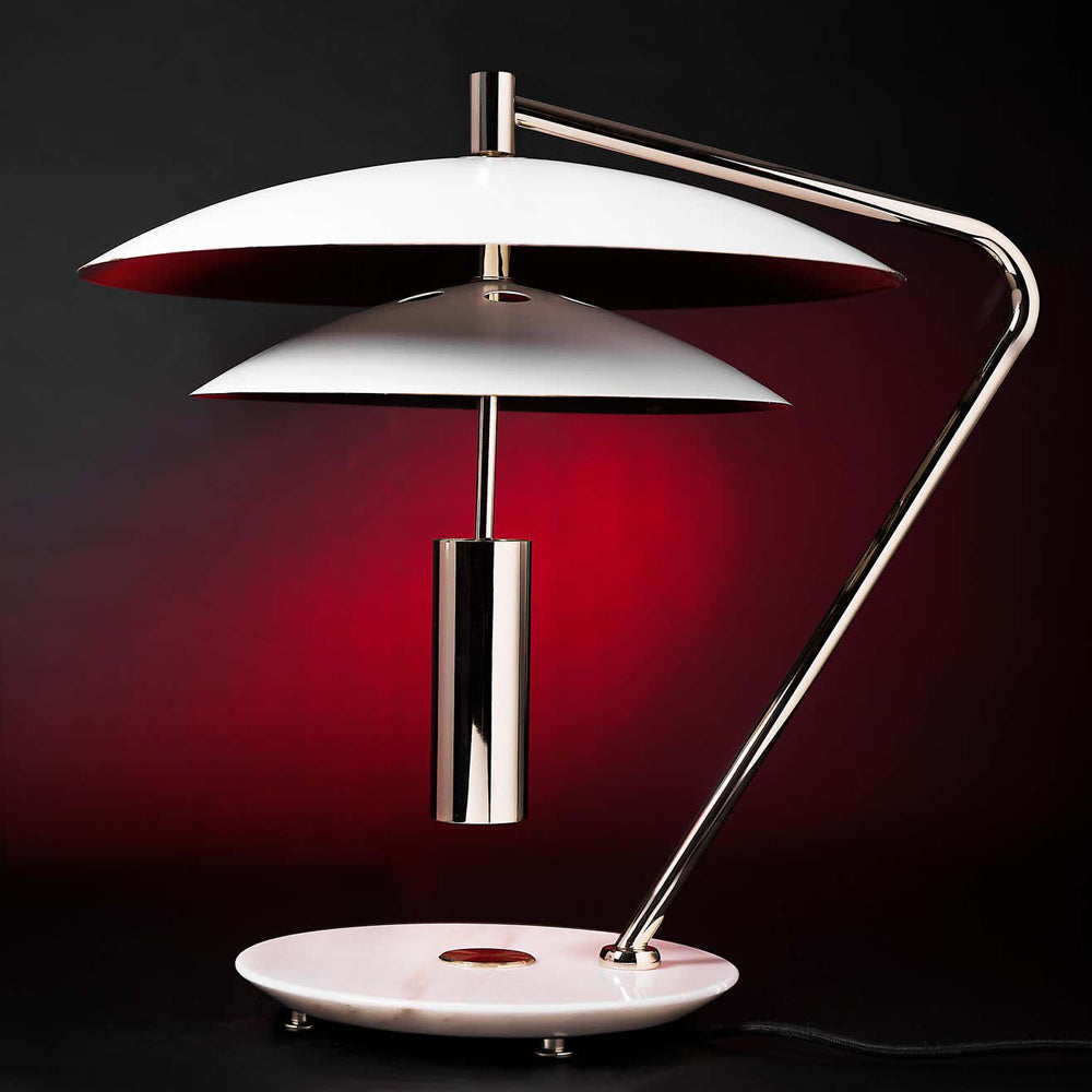 Lampe en Aluminium Blanc avec Base en Marbre - Élégance et Sophistication pour Votre Intérieur