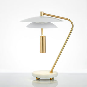 Lampe en Aluminium Blanc avec Base en Marbre - Élégance et Sophistication pour Votre Intérieur