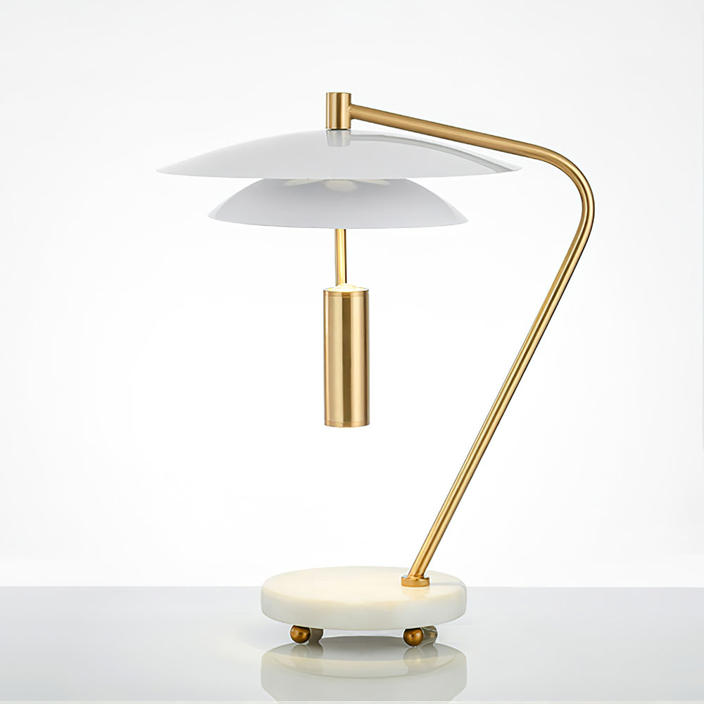 Lampe en Aluminium Blanc avec Base en Marbre - Élégance et Sophistication pour Votre Intérieur