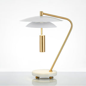 Lampe en Aluminium Blanc avec Base en Marbre - Élégance et Sophistication pour Votre Intérieur