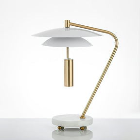 Lampe en Aluminium Blanc avec Base en Marbre - Élégance et Sophistication pour Votre Intérieur