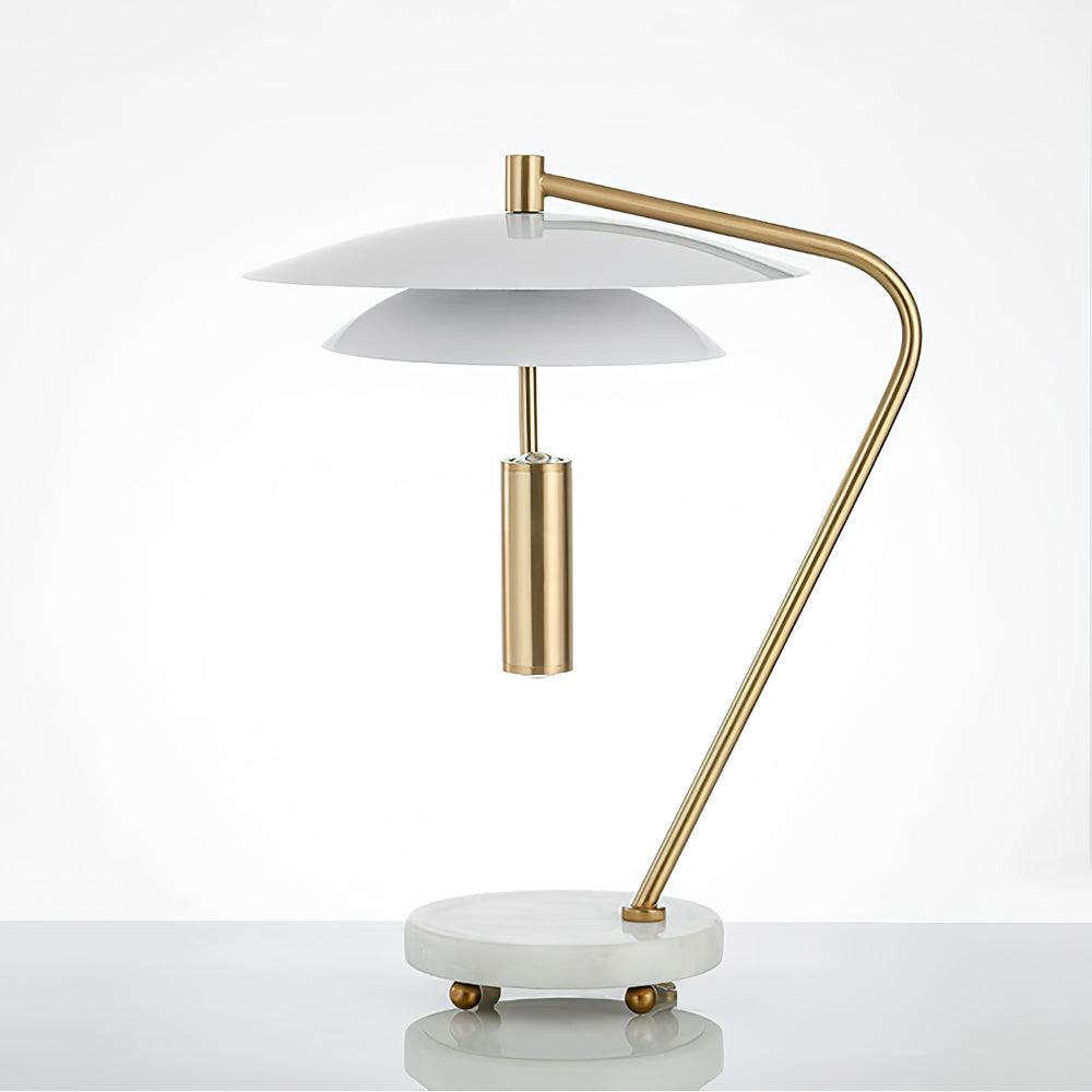Lampe en Aluminium Blanc avec Base en Marbre - Élégance et Sophistication pour Votre Intérieur
