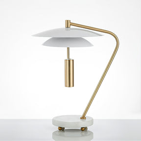 Lampe en Aluminium Blanc avec Base en Marbre - Élégance et Sophistication pour Votre Intérieur