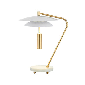 Lampe en Aluminium Blanc avec Base en Marbre - Élégance et Sophistication pour Votre Intérieur