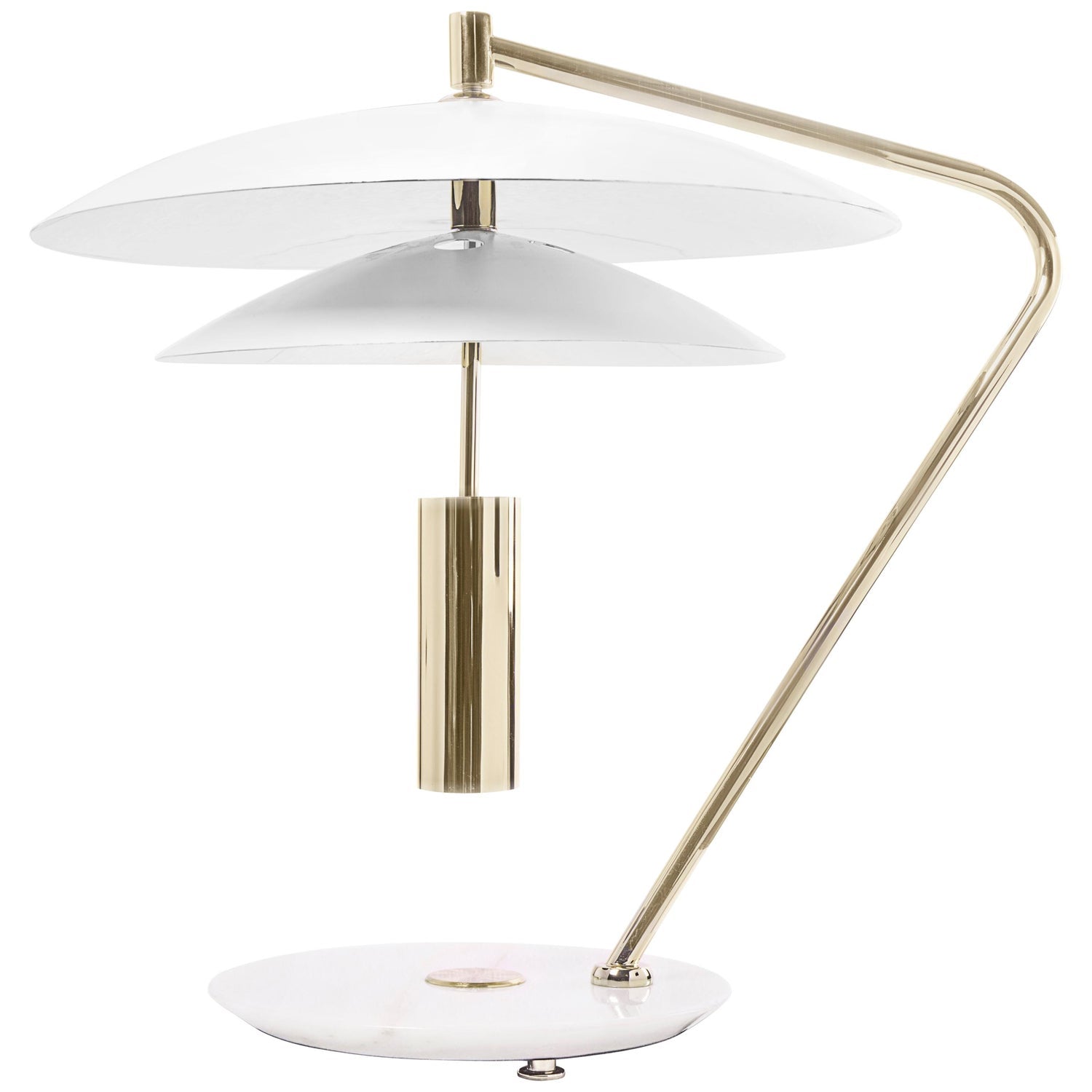 Lampe en Aluminium Blanc avec Base en Marbre - Élégance et Sophistication pour Votre Intérieur