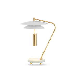 Lampe en Aluminium Blanc avec Base en Marbre - Élégance et Sophistication pour Votre Intérieur