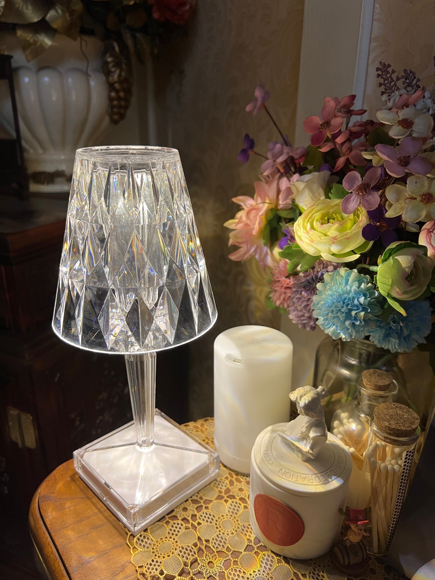 Lampe LED Glamour Rechargeable - Éclairage Ambiance et Tactile