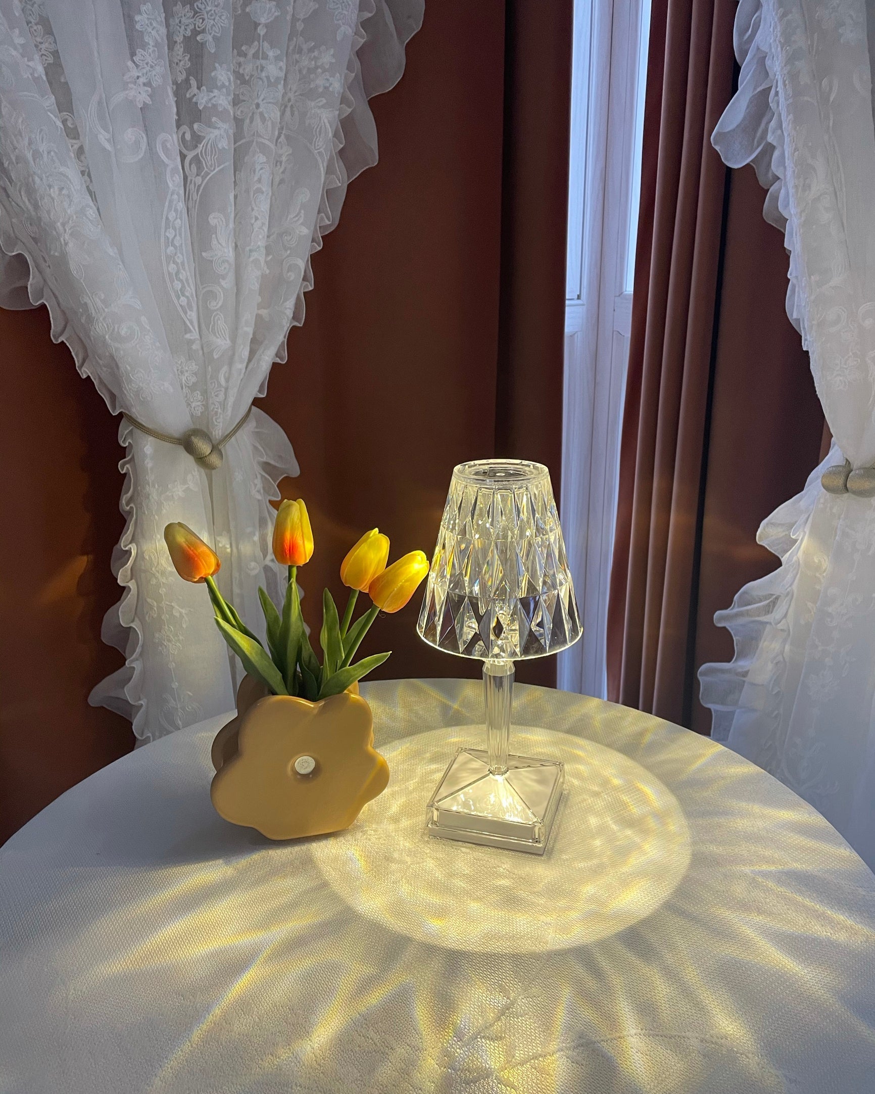Lampe LED Glamour Rechargeable - Éclairage Ambiance et Tactile