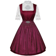 Robe Dirndl Bavaroise Émeraude - Avec Tablier et Blouse en Dentelle