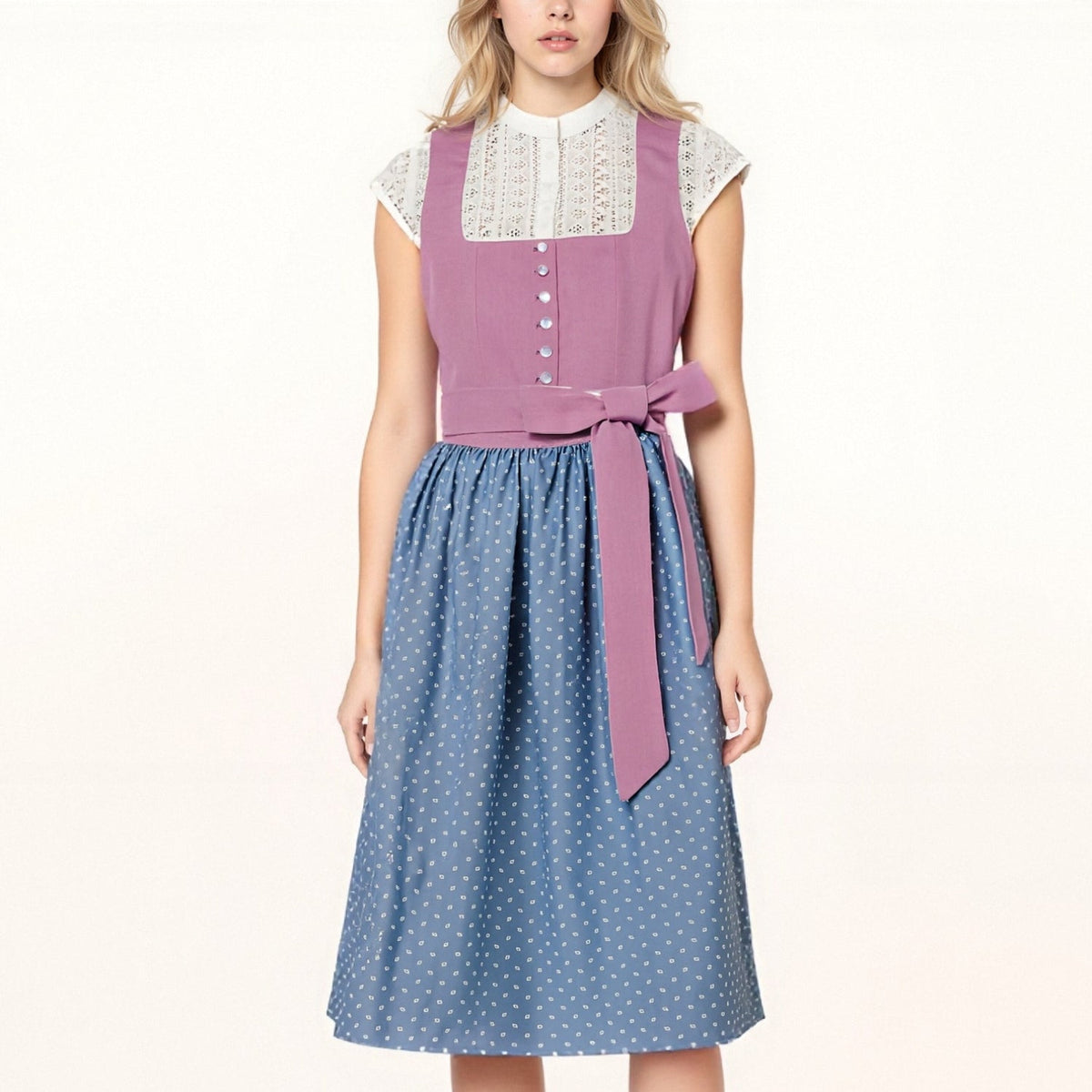 Robe Dirndl Bavaroise avec Tablier - Style Traditionnel pour Oktoberfest