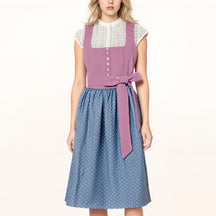 Robe Dirndl Bavaroise avec Tablier - Style Traditionnel pour Oktoberfest