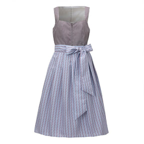 Dirndl Bavarois Traditionnel avec Tablier Rayé - Style Authentique pour Oktoberfest