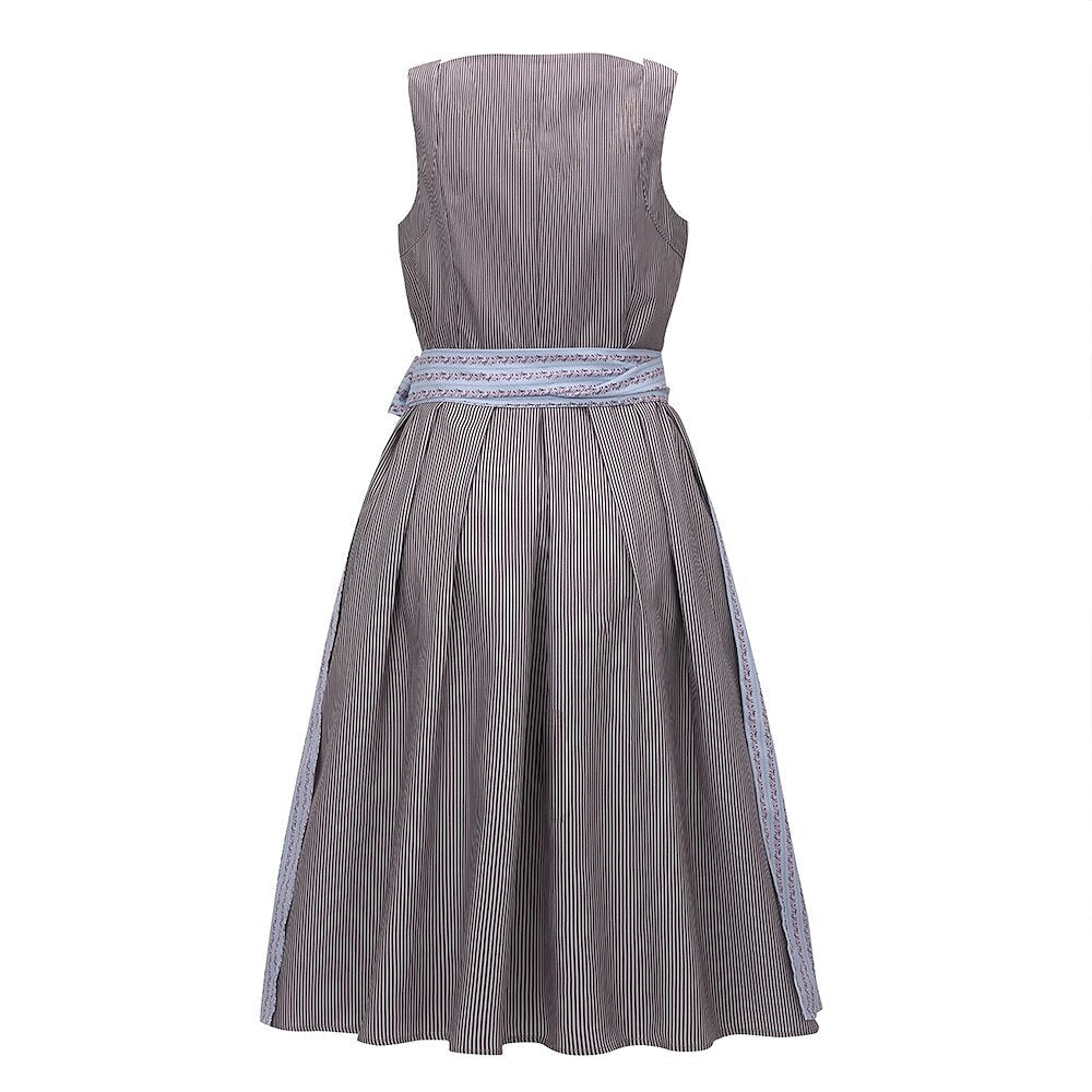 Dirndl Bavarois Traditionnel avec Tablier Rayé - Style Authentique pour Oktoberfest