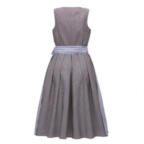 Dirndl Bavarois Traditionnel avec Tablier Rayé - Style Authentique pour Oktoberfest