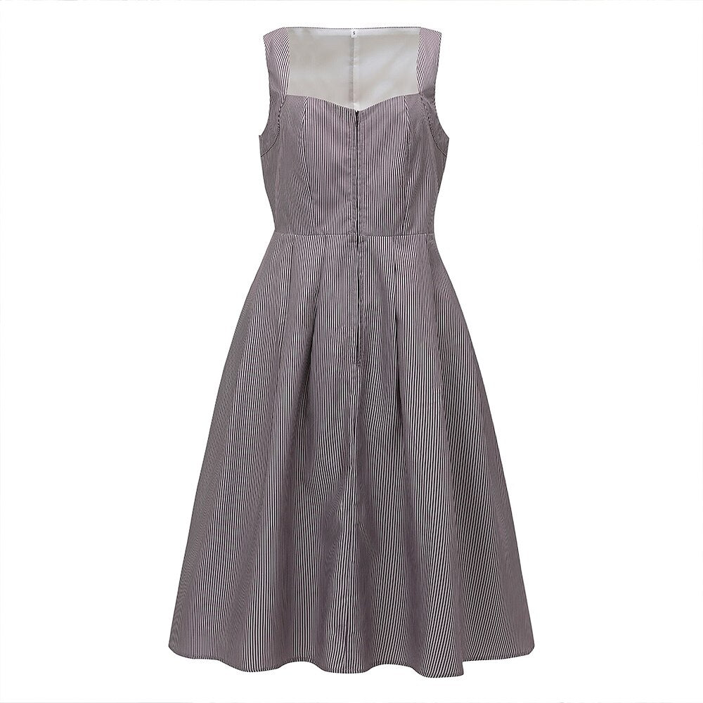 Dirndl Bavarois Traditionnel avec Tablier Rayé - Style Authentique pour Oktoberfest