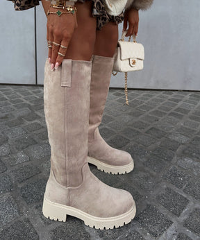Bottes Beige Confortables avec Intérieur Doublé - Élégantes et Pratiques pour un Port Quotidien
