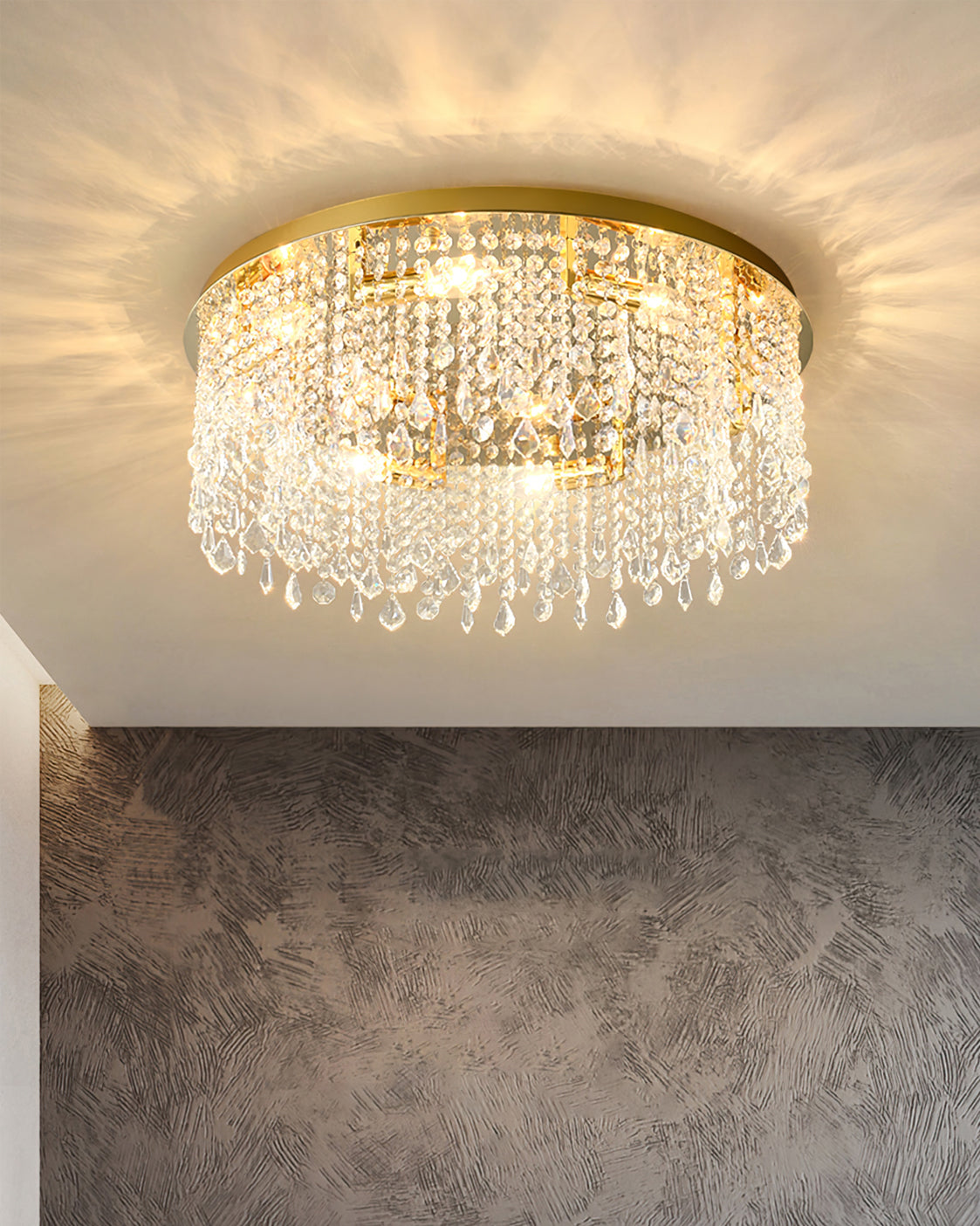 Lampe de Plafond en Cristal - Éclairage Luxueux et Design Élégant