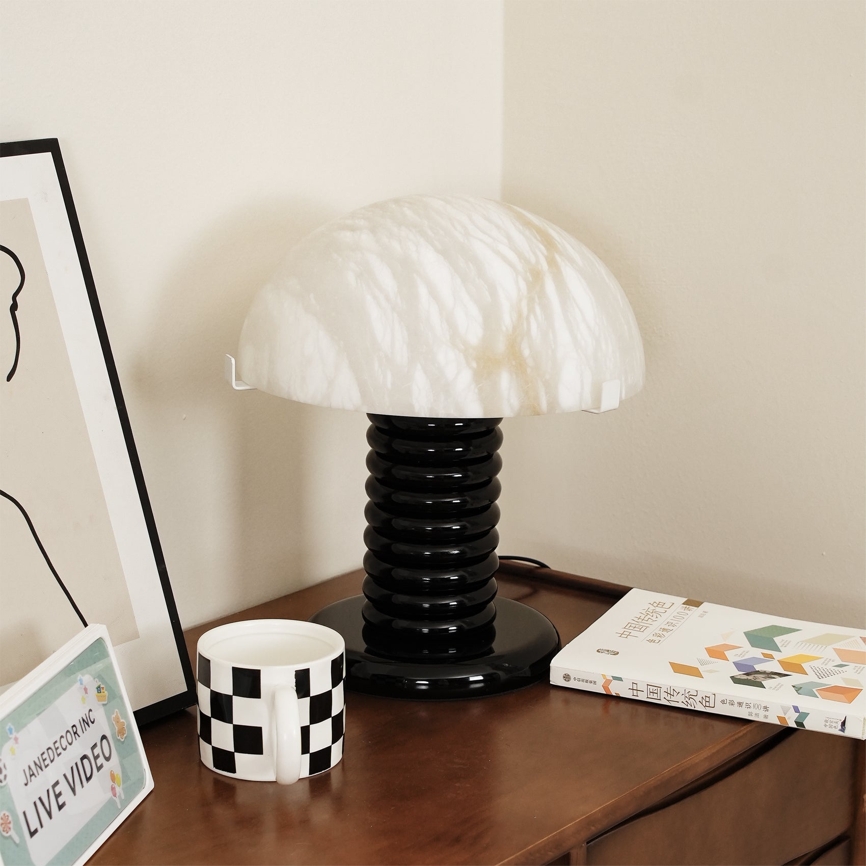 Lampe de Table Ambiante en Alabastre - Élégance et Design Sophistiqué