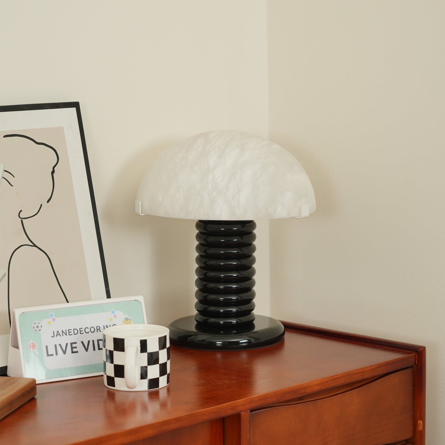 Lampe de Table Ambiante en Alabastre - Élégance et Design Sophistiqué