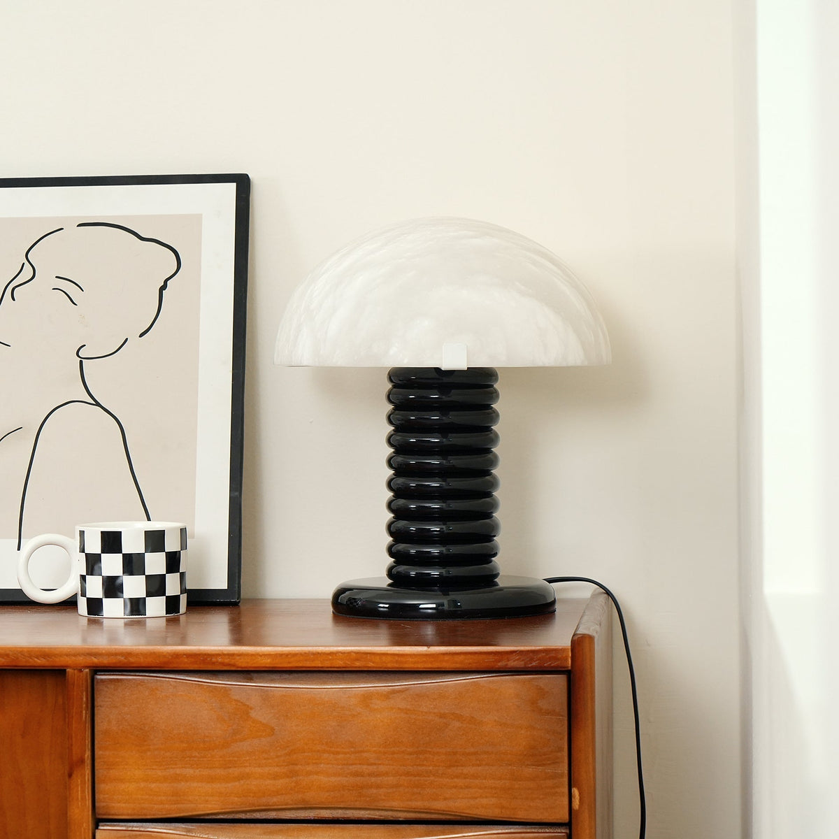 Lampe de Table Ambiante en Alabastre - Élégance et Design Sophistiqué