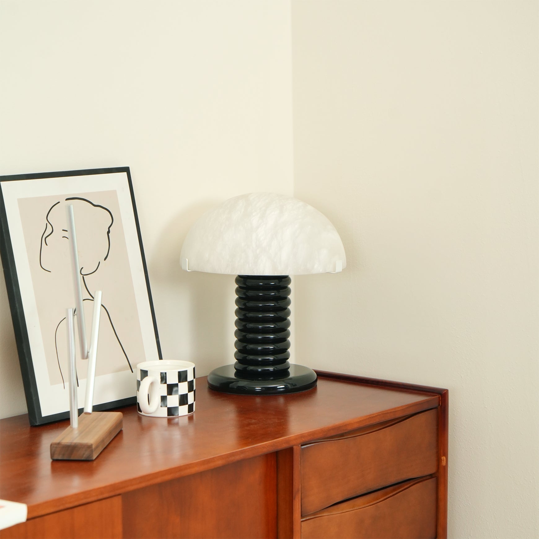 Lampe de Table Ambiante en Alabastre - Élégance et Design Sophistiqué