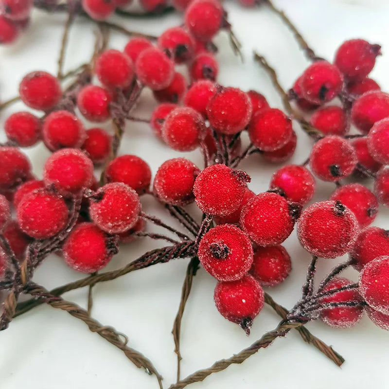 Bouquet de Baies de Noël Immitation - Décoration Festive de Haute Qualité