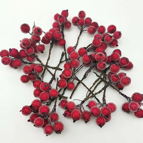 Bouquet de Baies de Noël Immitation - Décoration Festive de Haute Qualité