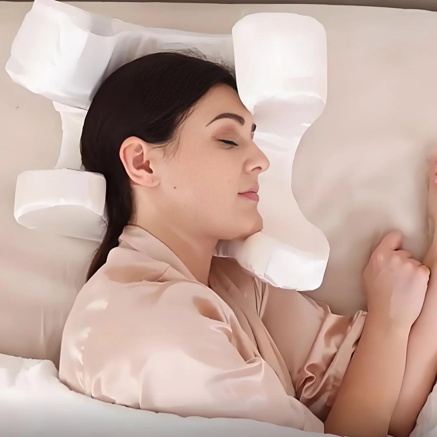 Oreiller Ergonomique en Mousse à Mémoire - Soutien Optimal pour Dormeurs Latéraux