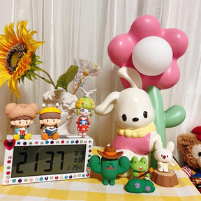 Lampe de Table Lapin et Fleurs - Lueur Douce pour Enfants et Histoires