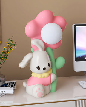 Lampe de Table Lapin et Fleurs - Lueur Douce pour Enfants et Histoires