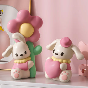 Lampe de Table Lapin et Fleurs - Lueur Douce pour Enfants et Histoires