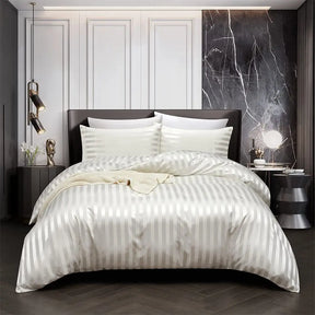 Ensemble de Lit en Satin Noir - Glamour et Confort pour Votre Chambre