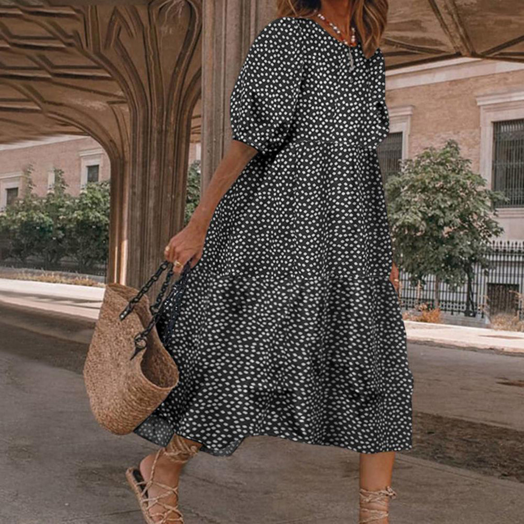 Robe Midi Été en Polyester - Confort et Style pour Journées Chaudes