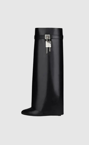 Bottes Femme Cuir Vegan Noir - Élégantes avec Talon Caché et Confort