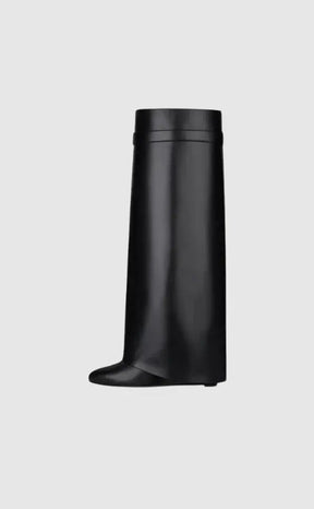 Bottes Femme Cuir Vegan Noir - Élégantes avec Talon Caché et Confort