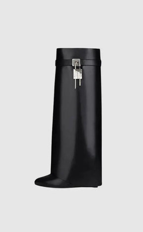 Bottes Femme Cuir Vegan Noir - Élégantes avec Talon Caché et Confort