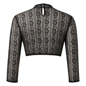 Blouse Dirndl Noire en Dentelle - Élégance Traditionnelle pour Oktoberfest