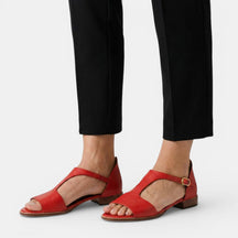 Sandales en cuir minimalistes ouvertes femme mules élégantes à enfiler