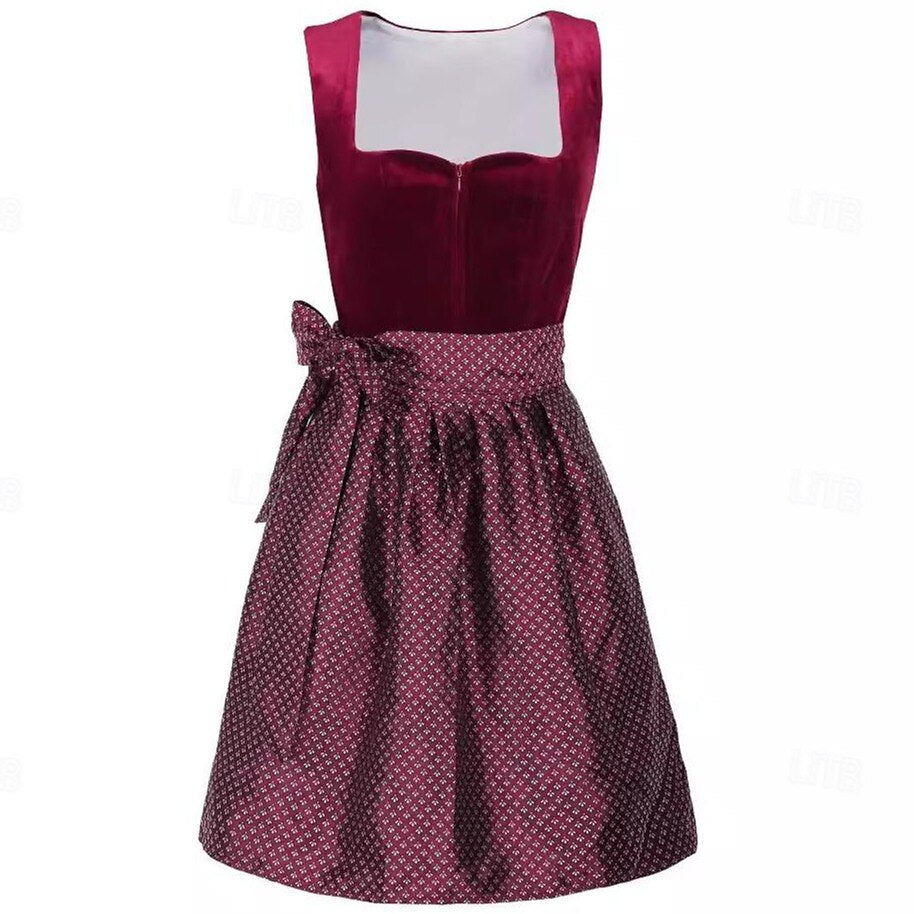 Dirndl Noir avec Broderie Florale - Élégance Bavaroise pour Oktoberfest