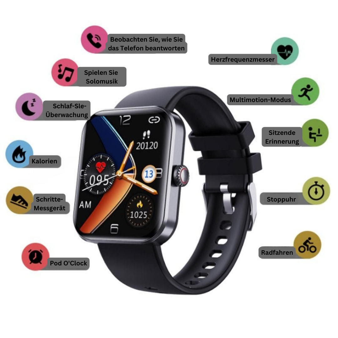 Montre de Glucose Non-Invasive - Suivi Complet de Santé Quotidien