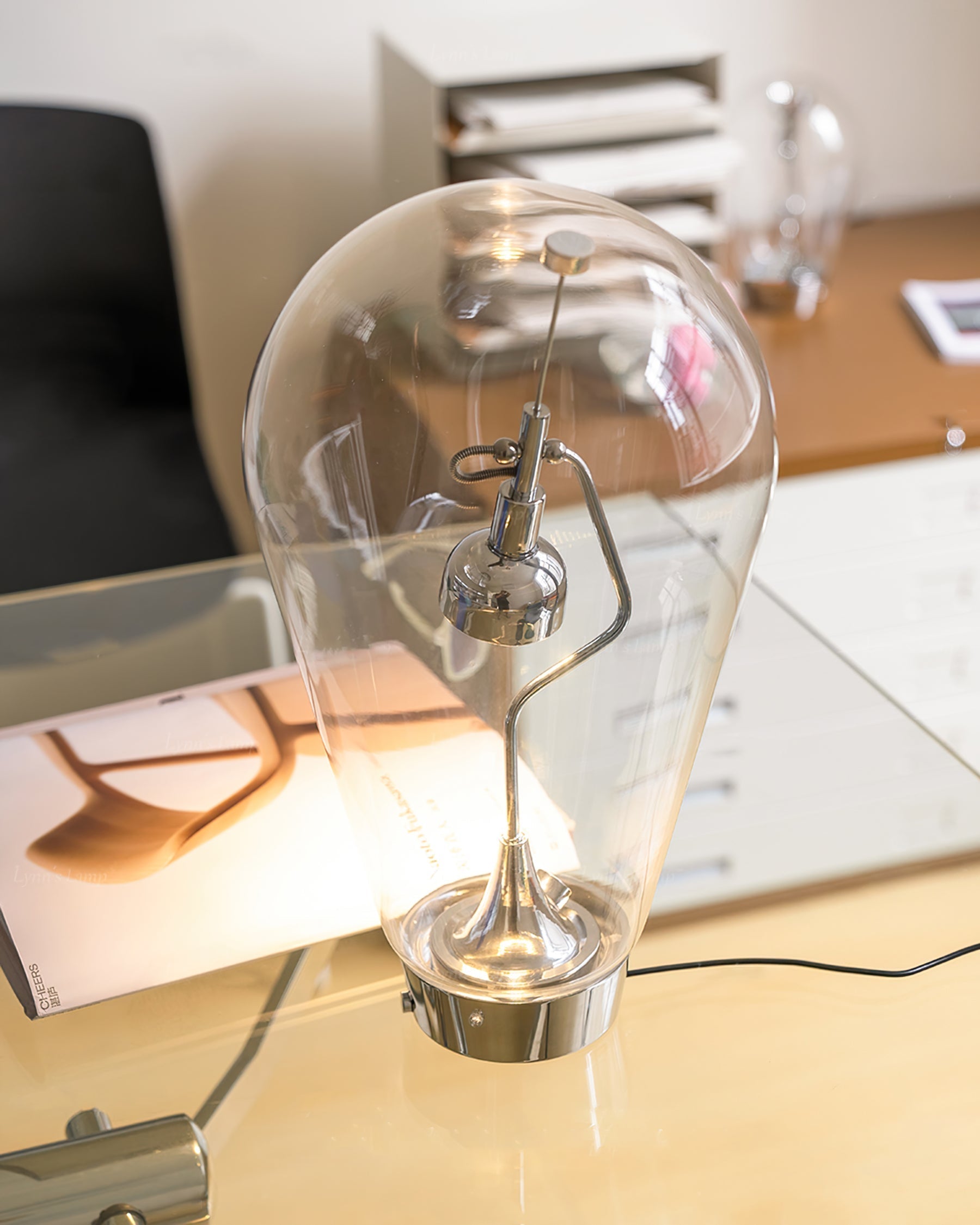 Lampe de Table Élégante en Verre - Design Contemporain et Économie d'Énergie