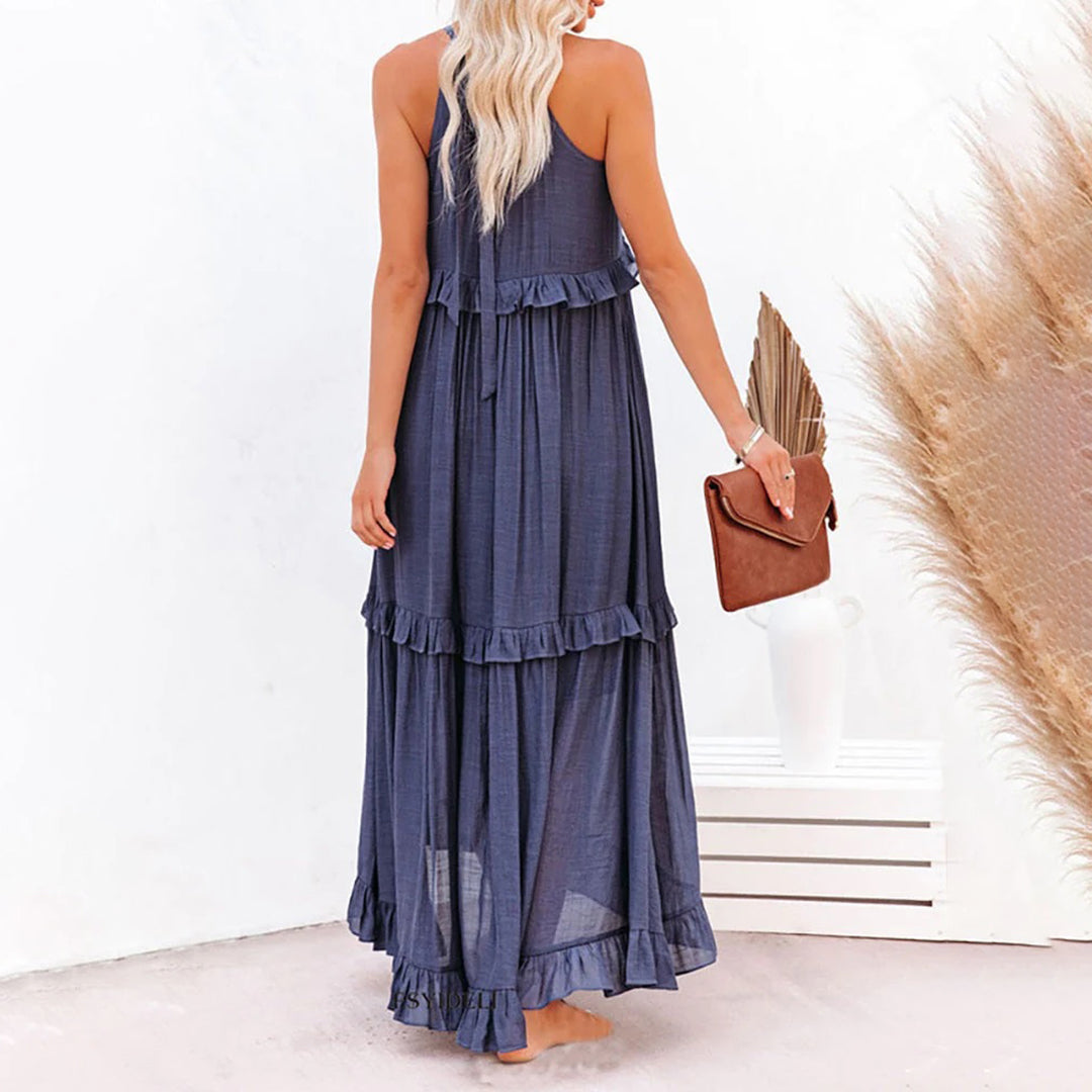 Robe Maxi Élégante à Couches - Style Flatteur pour Toutes les Occasions