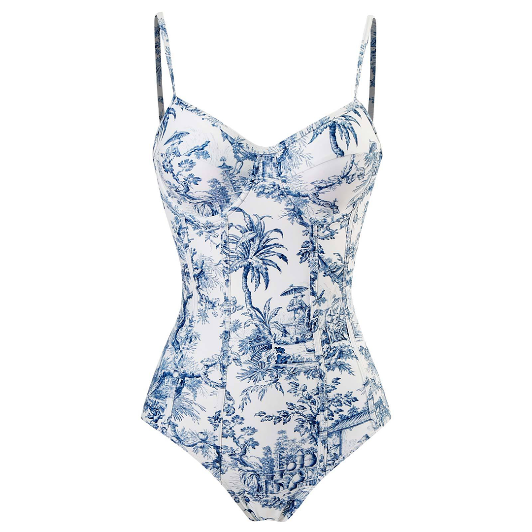 Ensemble de Maillot de Bain Tropical - Chic et Confortable avec Foulard Assorti