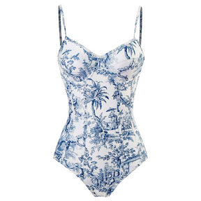 Ensemble de Maillot de Bain Tropical - Chic et Confortable avec Foulard Assorti