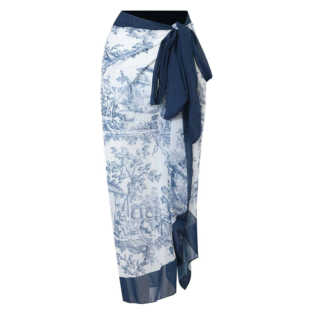 Ensemble de Maillot de Bain Tropical - Chic et Confortable avec Foulard Assorti