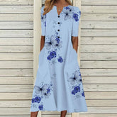 Robe d'été à Motif Floral - Style Élégant et Confortable