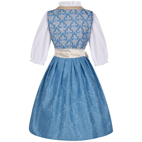 Dirndl Bleu avec Blouse et Tablier - Élégance Traditionnelle pour Oktoberfest