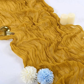 Chemins de Table en Gaze de Coton - Ensemble Élégant de 10 Pièces Plissées