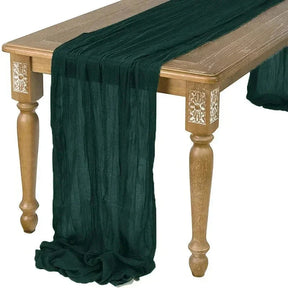 Chemins de Table en Gaze de Coton - Ensemble Élégant de 10 Pièces Plissées