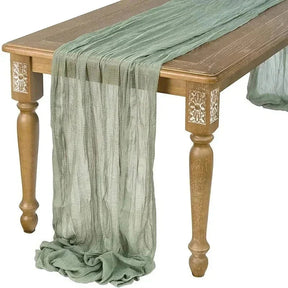 Chemins de Table en Gaze de Coton - Ensemble Élégant de 10 Pièces Plissées